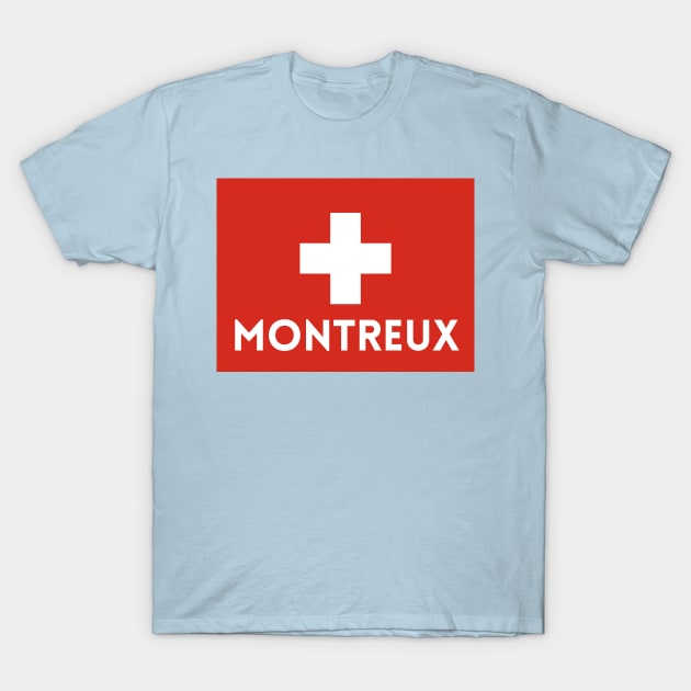 Montreux City in Swiss Flag T-Shirt by aybe7elf